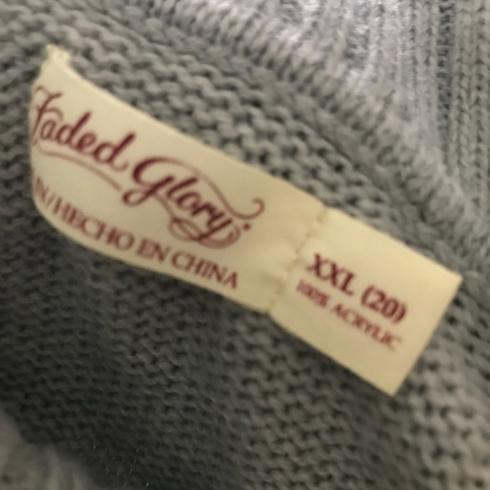 🎉SOLD 🎉Grey Cowl Neck Sweater XXL 20 - Picture 6 of 7